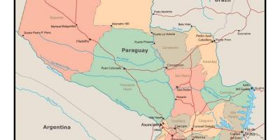 Карта на Парагвај со градови