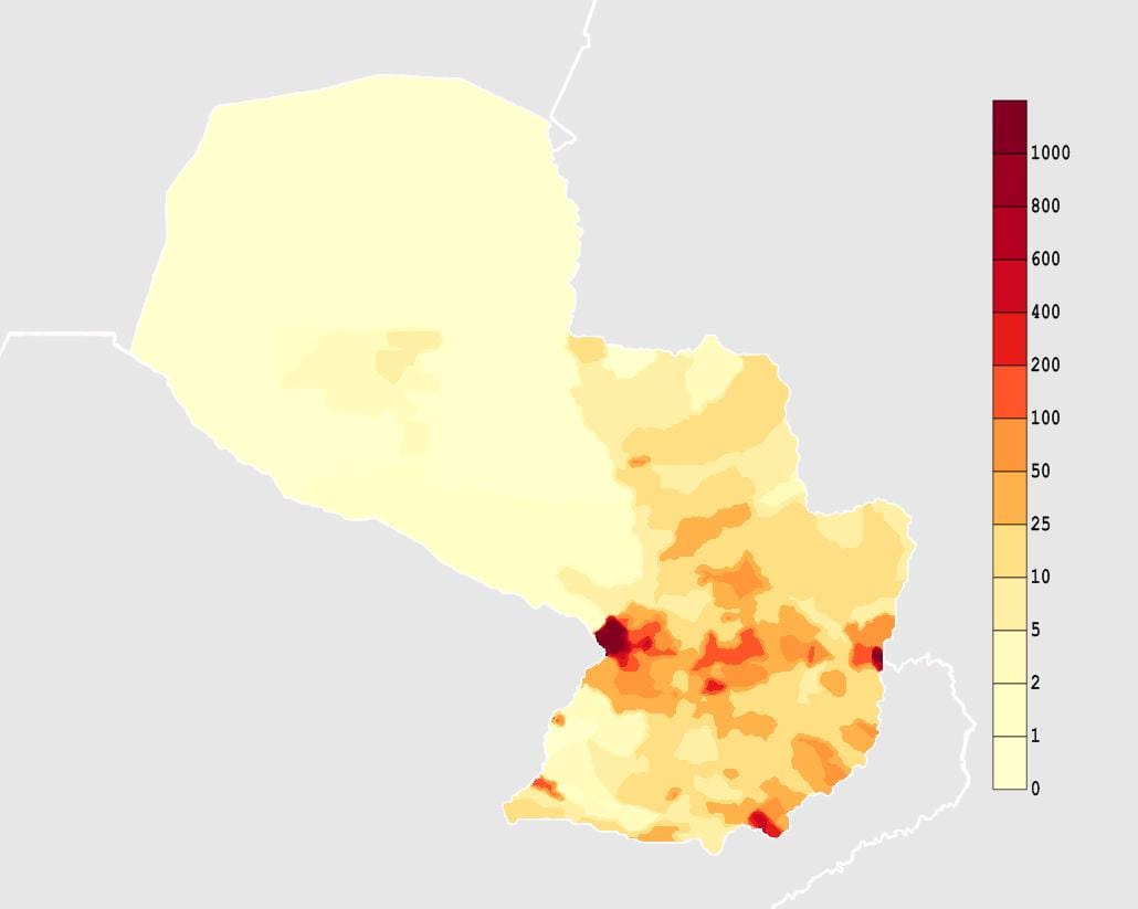 Карта на Парагвај клима