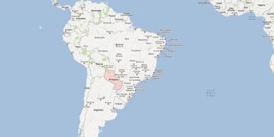 Карта на јужна америка Парагвај