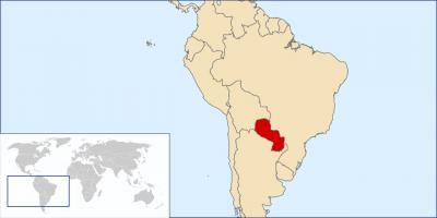 Парагвај локација на мапата на светот