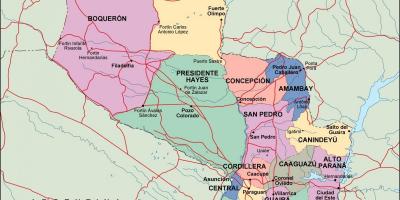 Карта на политичката Парагвај